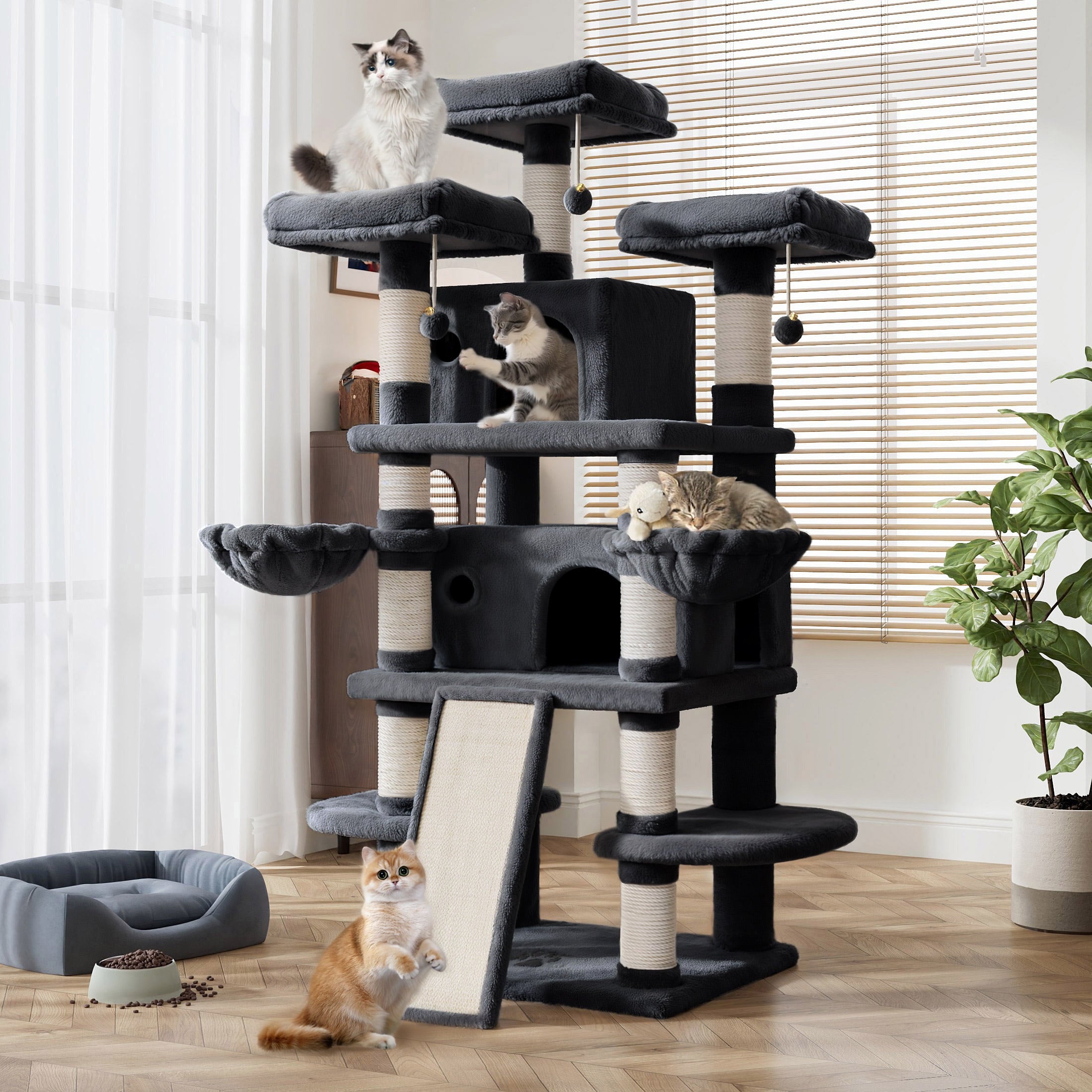 68 Cat Tower Multi Level X Large Cat Tree King with Scratching Post infinitypetshop